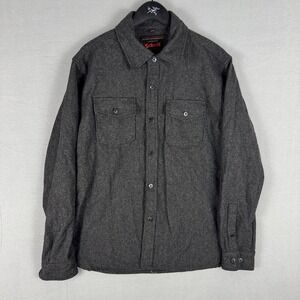 Schott CPO Wool Blend Shirt Shacket Men's Large Charcoal Gray‎ Military Utility